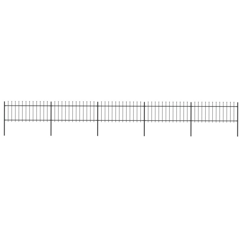 vidaXL Gartenzaun mit Speerspitzen Stahl 8,5 x 0,8 m Schwarz vidaXL Gartenzaun mit Speerspitzen Stahl 8,5 x 0,8 m Schwarz