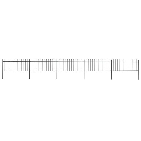vidaXL Gartenzaun mit Speerspitzen Stahl 8,5 x 0,8 m Schwarz