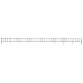 vidaXL Gartenzaun mit Speerspitzen Stahl 15,3 x 0,8 m Schwarz