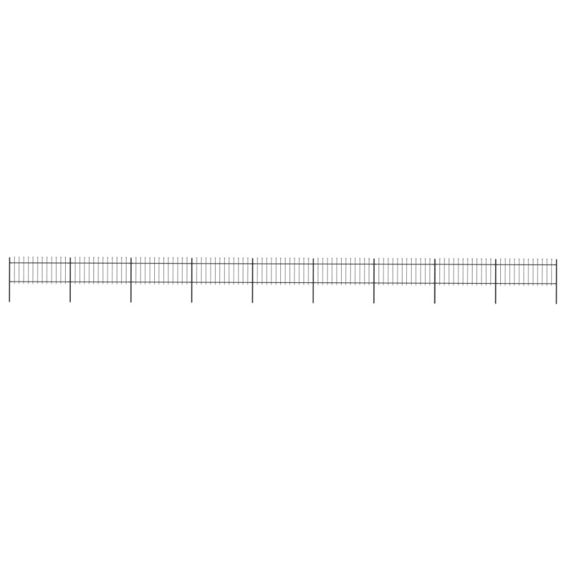 vidaXL Gartenzaun mit Speerspitzen Stahl 15,3 x 0,8 m Schwarz vidaXL Gartenzaun mit Speerspitzen Stahl 15,3 x 0,8 m Schwarz