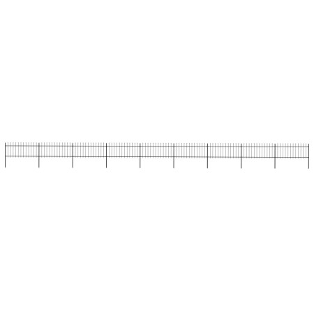 vidaXL Gartenzaun mit Speerspitzen Stahl 15,3 x 0,8 m Schwarz
