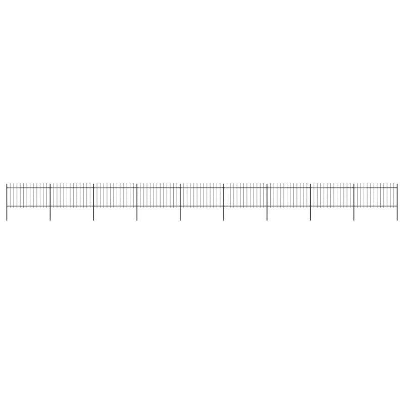 vidaXL Gartenzaun mit Speerspitzen Stahl 15,3 x 1 m Schwarz vidaXL Gartenzaun mit Speerspitzen Stahl 15,3 x 1 m Schwarz