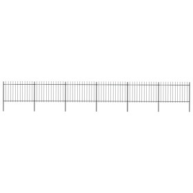 vidaXL Gartenzaun mit Speerspitzen Stahl 10,2 x 1,2 m Schwarz