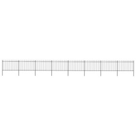 vidaXL Gartenzaun mit Speerspitzen Stahl 13,6 x 1,2 m Schwarz