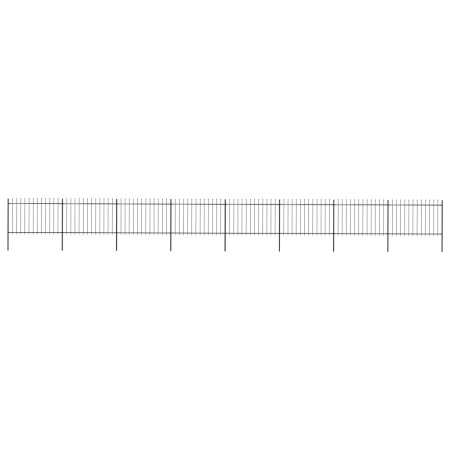 vidaXL Gartenzaun mit Speerspitzen Stahl 13,6 x 1,2 m Schwarz