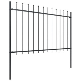 vidaXL Gartenzaun mit Speerspitzen Stahl 13,6 x 1,2 m Schwarz