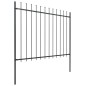 vidaXL Gartenzaun mit Speerspitzen Stahl 5,1 x 1,5 m Schwarz vidaXL Gartenzaun mit Speerspitzen Stahl 5,1 x 1,5 m Schwarz