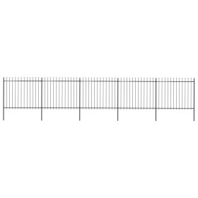vidaXL Gartenzaun mit Speerspitzen Stahl 8,5 x 1,5 m Schwarz