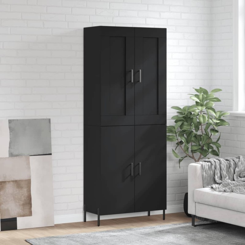 Highboard Schwarz 69,5x34x180 cm Holzwerkstoff Highboard Schwarz 69,5x34x180 cm Holzwerkstoff