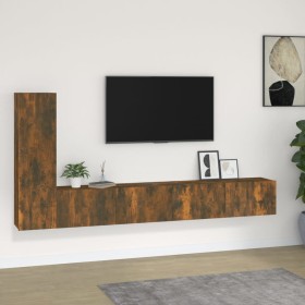 vidaXL 3-tlg. TV-Schrank-Set Räuchereiche Holzwerkstoff