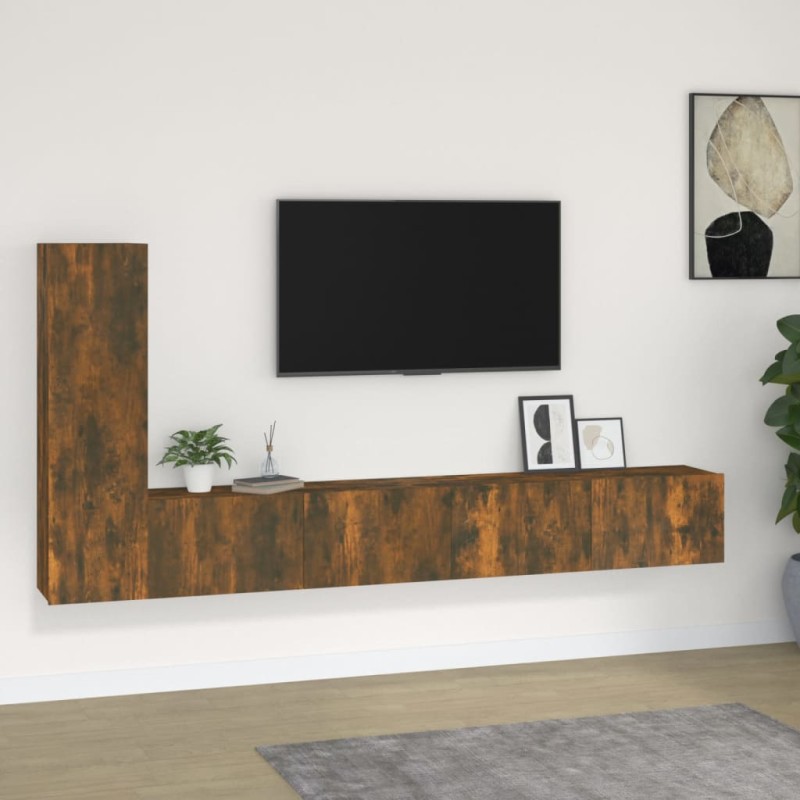 vidaXL 3-tlg. TV-Schrank-Set Räuchereiche Holzwerkstoff vidaXL 3-tlg. TV-Schrank-Set Räuchereiche Holzwerkstoff