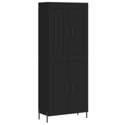 Highboard Schwarz 69,5x34x180 cm Holzwerkstoff