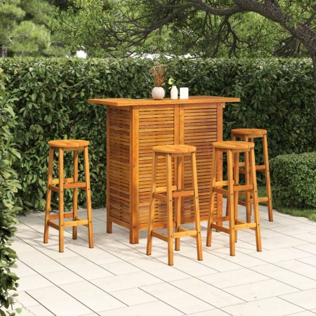 vidaXL 5-tlg. Gartenbar-Set Massivholz Akazie