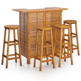 vidaXL 5-tlg. Gartenbar-Set Massivholz Akazie