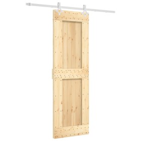 vidaXL Schiebetür mit Beschlag 70x210 cm Massivholz Kiefer