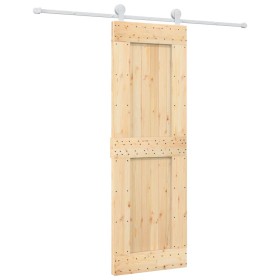 vidaXL Schiebetür mit Beschlag 70x210 cm Massivholz Kiefer