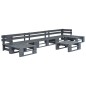 vidaXL 6-tlg. Outdoor-Lounge-Set Paletten mit Kissen in Rot Holz