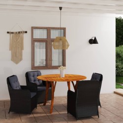 5-tlg. Garten-Essgruppe Schwarz