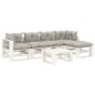 vidaXL 6-tlg. Garten-Lounge-Set Paletten mit Kissen in Taupe Holz vidaXL 6-tlg. Garten-Lounge-Set Paletten mit Kissen in Taupe Holz