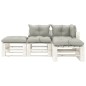 vidaXL 4-tlg. Garten-Lounge-Set Paletten mit Taupe-Kissen Holz