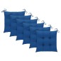 vidaXL Gartenstühle mit Blauen Kissen 6 Stk. Massivholz Teak vidaXL Gartenstühle mit Blauen Kissen 6 Stk. Massivholz Teak