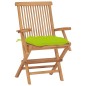vidaXL Gartenstühle mit Hellgrünen Kissen 2 Stk. Massivholz Teak vidaXL Gartenstühle mit Hellgrünen Kissen 2 Stk. Massivholz Teak