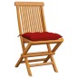 vidaXL Gartenstühle mit Roten Kissen 6 Stk. Massivholz Teak vidaXL Gartenstühle mit Roten Kissen 6 Stk. Massivholz Teak