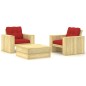 vidaXL 3-tlg. Garten-Lounge-Set mit Kissen Kiefernholz Imprägniert vidaXL 3-tlg. Garten-Lounge-Set mit Kissen Kiefernholz Imprägniert