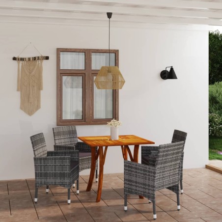 5-tlg. Garten-Essgruppe Grau
