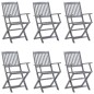 vidaXL Klappbare Gartenstühle 6 Stk. mit Kissen Massivholz Akazie vidaXL Klappbare Gartenstühle 6 Stk. mit Kissen Massivholz Akazie