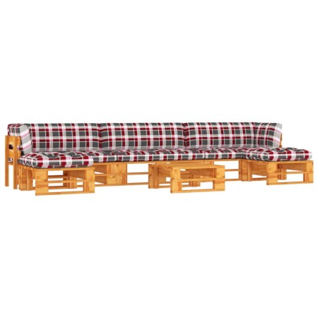 vidaXL 6-tlg. Paletten-Lounge-Set Honigbraun Imprägniertes Kiefernholz
