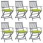 vidaXL Klappbare Gartenstühle 6 Stk. mit Kissen Massivholz Akazie vidaXL Klappbare Gartenstühle 6 Stk. mit Kissen Massivholz Akazie