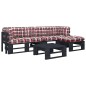 vidaXL 4-tlg. Paletten-Lounge-Set Schwarz Imprägniertes Kiefernholz vidaXL 4-tlg. Paletten-Lounge-Set Schwarz Imprägniertes Kiefernholz