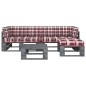 vidaXL 4-tlg. Paletten-Lounge-Set Grau Imprägniertes Kiefernholz vidaXL 4-tlg. Paletten-Lounge-Set Grau Imprägniertes Kiefernholz