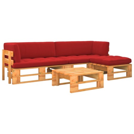 vidaXL 4-tlg. Paletten-Lounge-Set Honigbraun Imprägniertes Kiefernholz