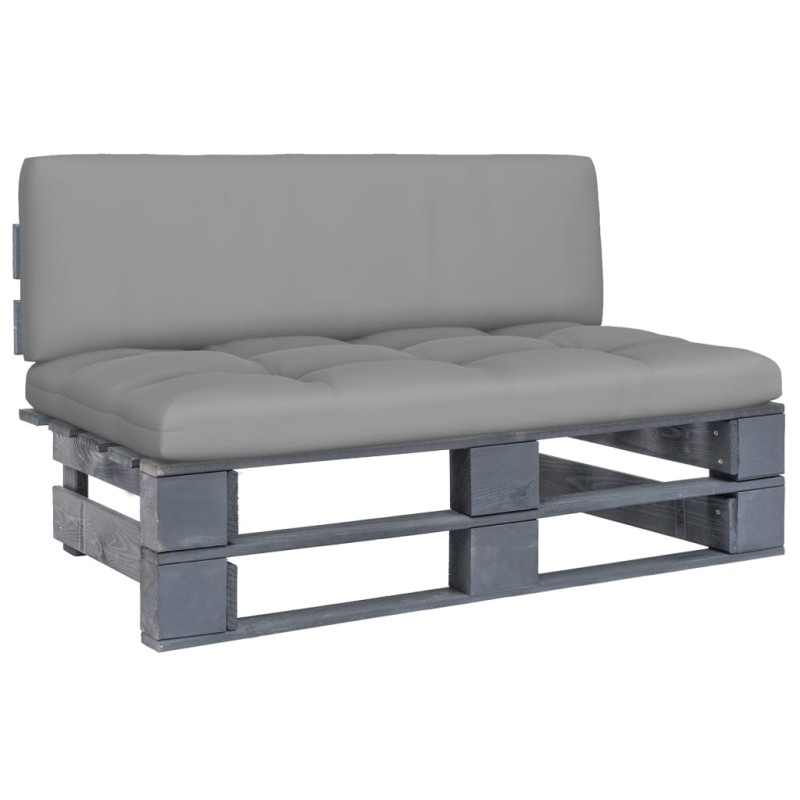 Outdoor-Mittelsofa Paletten Imprägniertes Kiefernholz Grau Outdoor-Mittelsofa Paletten Imprägniertes Kiefernholz Grau