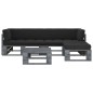 vidaXL 4-tlg. Paletten-Lounge-Set Grau Imprägniertes Kiefernholz vidaXL 4-tlg. Paletten-Lounge-Set Grau Imprägniertes Kiefernholz