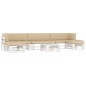 vidaXL 6-tlg. Paletten-Lounge-Set Weiß Imprägniertes Kiefernholz vidaXL 6-tlg. Paletten-Lounge-Set Weiß Imprägniertes Kiefernholz