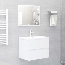 vidaXL Badmöbel-Set Hochglanz-Weiß Holzwerkstoff