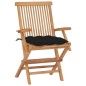 vidaXL Gartenstühle mit Schwarzen Kissen 8 Stk. Massivholz Teak vidaXL Gartenstühle mit Schwarzen Kissen 8 Stk. Massivholz Teak