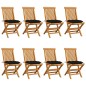 vidaXL Gartenstühle mit Schwarzen Kissen 8 Stk. Massivholz Teak vidaXL Gartenstühle mit Schwarzen Kissen 8 Stk. Massivholz Teak