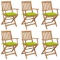 vidaXL Klappbare Gartenstühle 6 Stk. mit Kissen Massivholz Akazie vidaXL Klappbare Gartenstühle 6 Stk. mit Kissen Massivholz Akazie