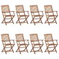 vidaXL Klappbare Gartenstühle 8 Stk. mit Kissen Massivholz Akazie vidaXL Klappbare Gartenstühle 8 Stk. mit Kissen Massivholz Akazie