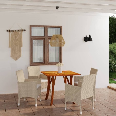 5-tlg. Garten-Essgruppe Beige
