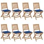 vidaXL Klappbare Gartenstühle 8 Stk. mit Kissen Massivholz Akazie vidaXL Klappbare Gartenstühle 8 Stk. mit Kissen Massivholz Akazie