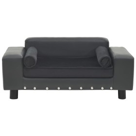 vidaXL Hundesofa Dunkelgrau 81x43x31 cm Plüsch und Kunstleder