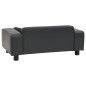 vidaXL Hundesofa Dunkelgrau 81x43x31 cm Plüsch und Kunstleder vidaXL Hundesofa Dunkelgrau 81x43x31 cm Plüsch und Kunstleder