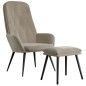vidaXL Relaxsessel mit Hocker Hellgrau Samt vidaXL Relaxsessel mit Hocker Hellgrau Samt