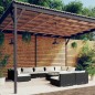 vidaXL 10-tlg. Garten-Lounge-Set mit Kissen Schwarz Poly Rattan vidaXL 10-tlg. Garten-Lounge-Set mit Kissen Schwarz Poly Rattan