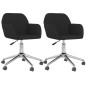 vidaXL Esszimmerstühle 2 Stk. Drehbar Schwarz Stoff vidaXL Esszimmerstühle 2 Stk. Drehbar Schwarz Stoff